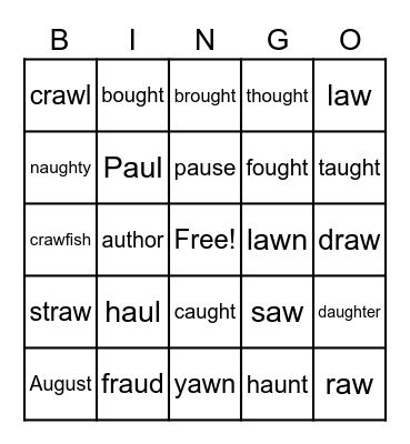 AU / AW BINGO Card