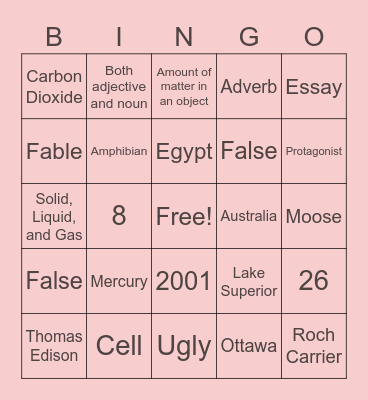 Kahoot Bingo - April 16 Bingo Card