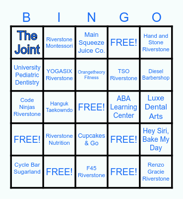 Riverstone Family Wellness Fair Bingo Card