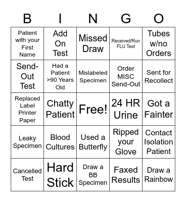 Lab Bingo Card