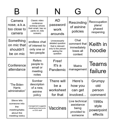 April 16 All Hands Bingo Card