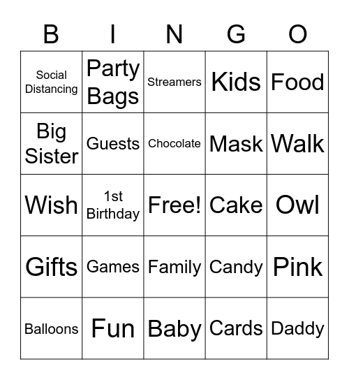 Kyrra Birthday Bingo Card