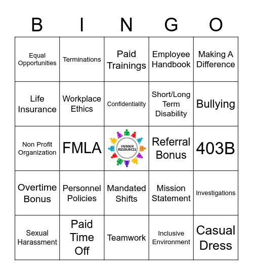 Human Resources Bingo Card