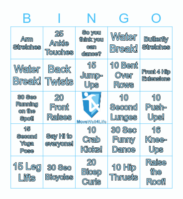 MW4L Active April Fitness Bingo! Bingo Card