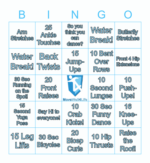 MW4L Active April Fitness Bingo! Bingo Card