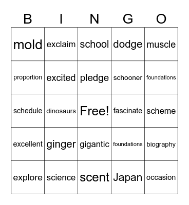 Waterhouse Hawkins Bingo Card