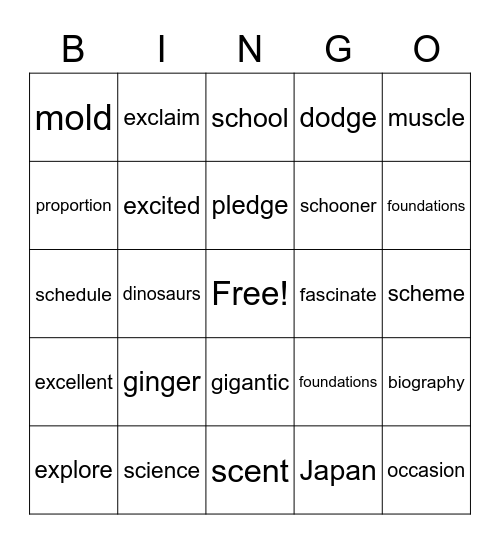 Waterhouse Hawkins Bingo Card