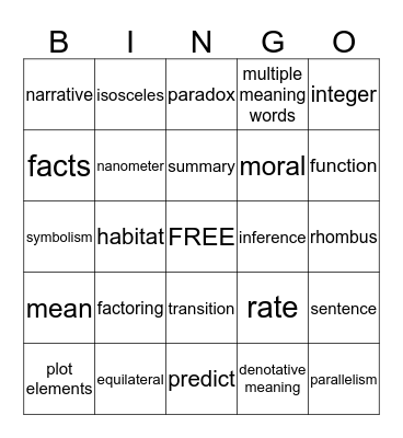 Bingo Card