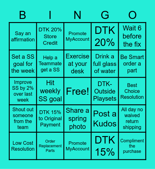 Week 3 SS Bingo Card