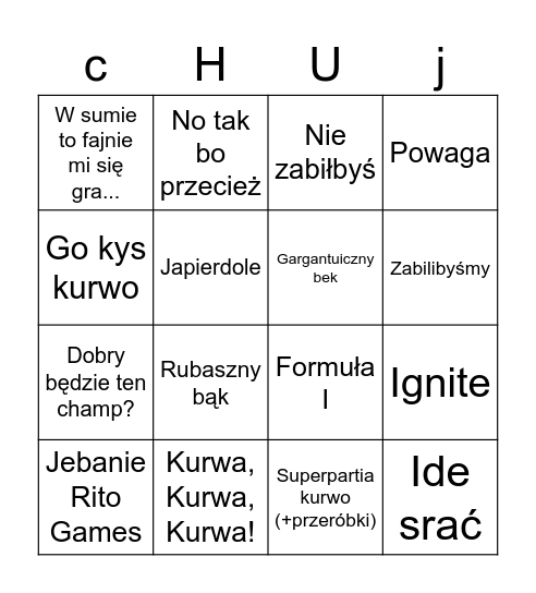 Anto Ni Bingo Card