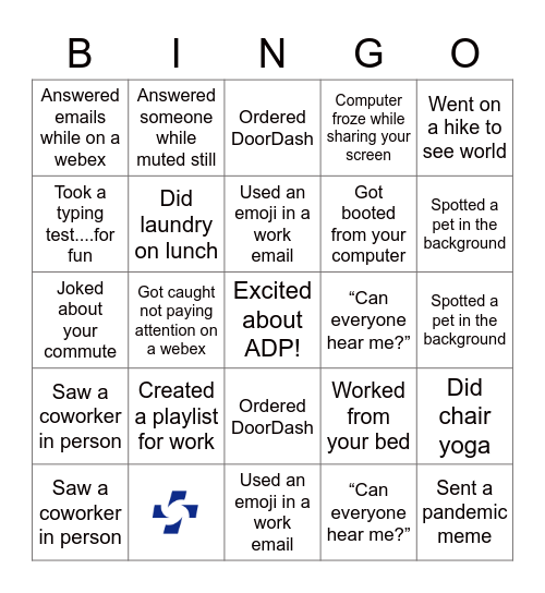 ADP Party! Bingo Card