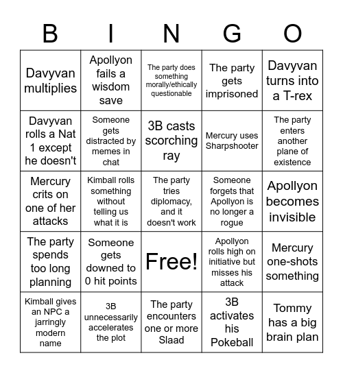 What will the Ashen Ones commit today? Bingo Card