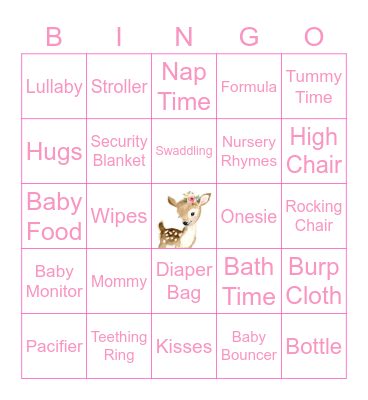 Baby Shower Bingo Card