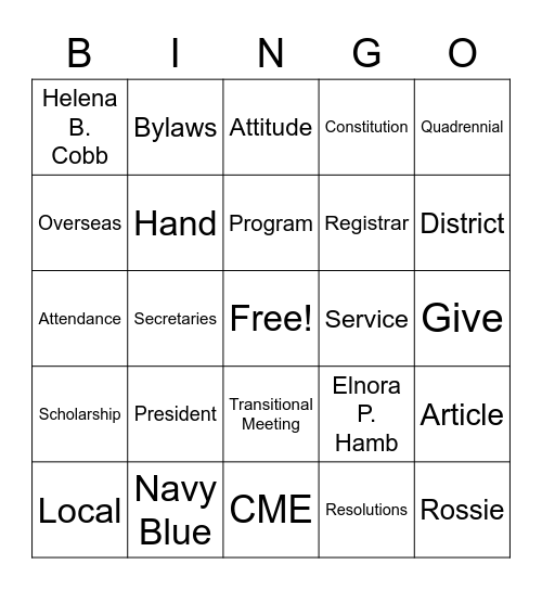 Miles Missionary BINGO Card