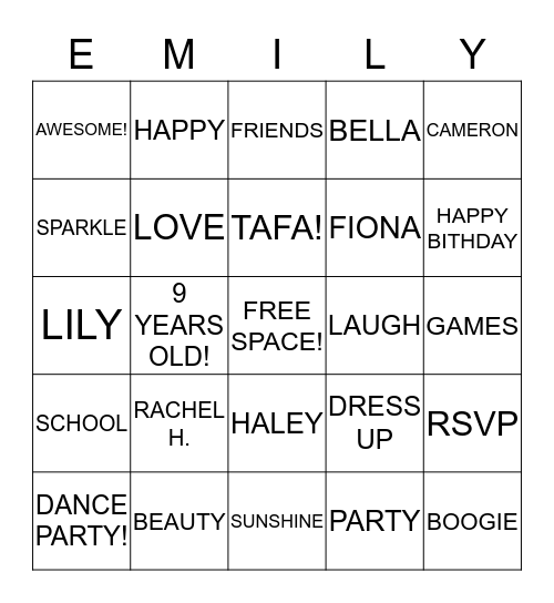 Bingo Card