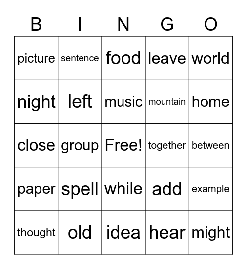 Unit 6 Challenge! Bingo Card