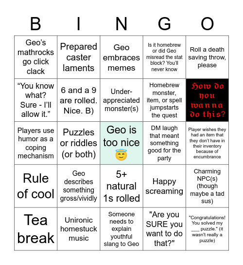 Bingo Révision de Géo Bingo Card