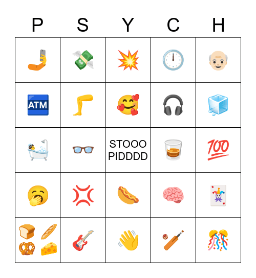 Psychobabyyy Bingo Card