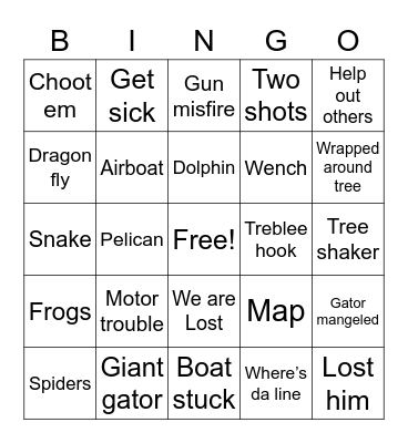 Swamp People Bingo Card