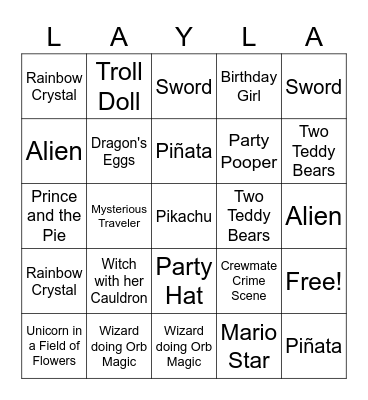 Birthday Bingo Card