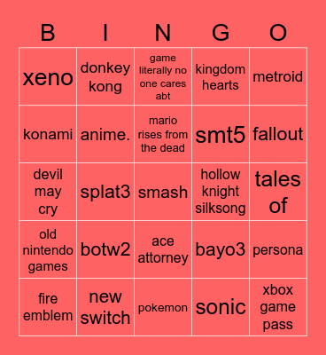 nin e3 21 Bingo Card