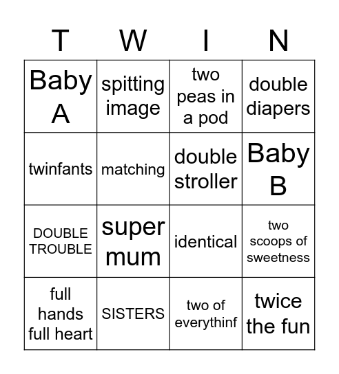 Mollys Twingo Bingo Card