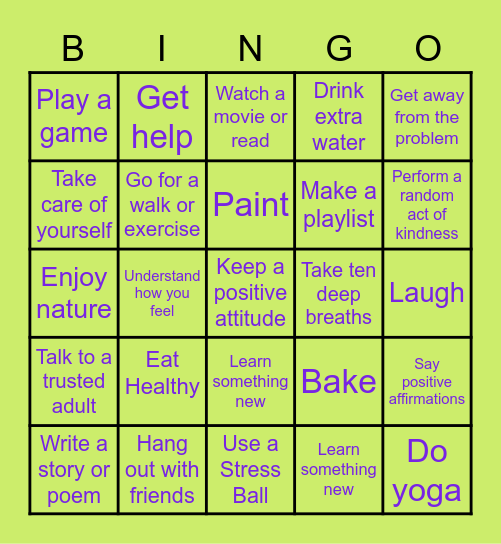 Addison & Kennedy's Mental Health Bingo! Bingo Card
