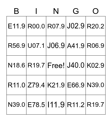 STAR Bingo Card