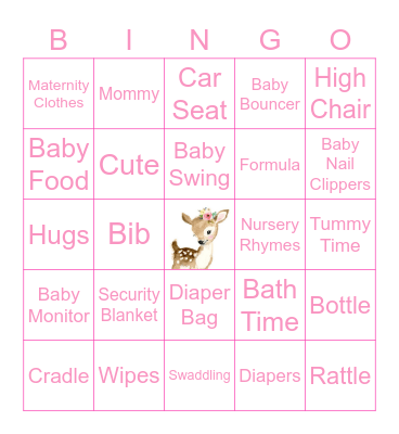 Baby Shower Bingo Card
