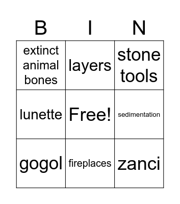 Video clip bingo Card