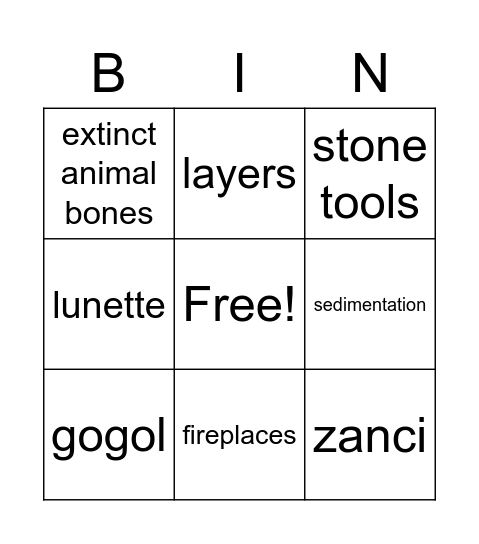 Video clip bingo Card