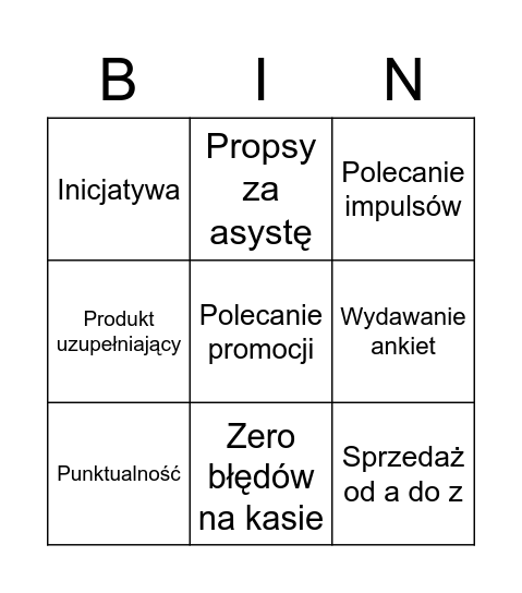 Baltona Bingo Card