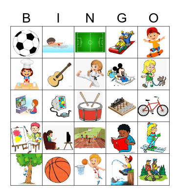 Fritid og interesser Bingo Card