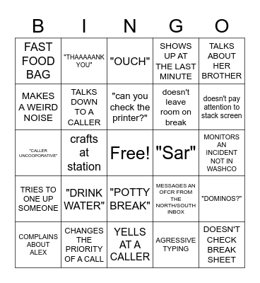OUCH BINGO Card