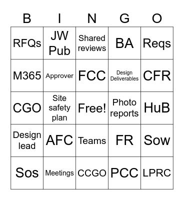 LDC BINGO Card