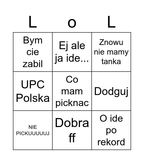 Bingo Ligi Bingo Card