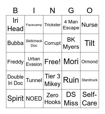 DBD Bingo Card