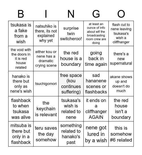 JSHK chapter 78 (and probably 79) bingo Card