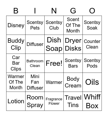 SCENTYO Bingo Card