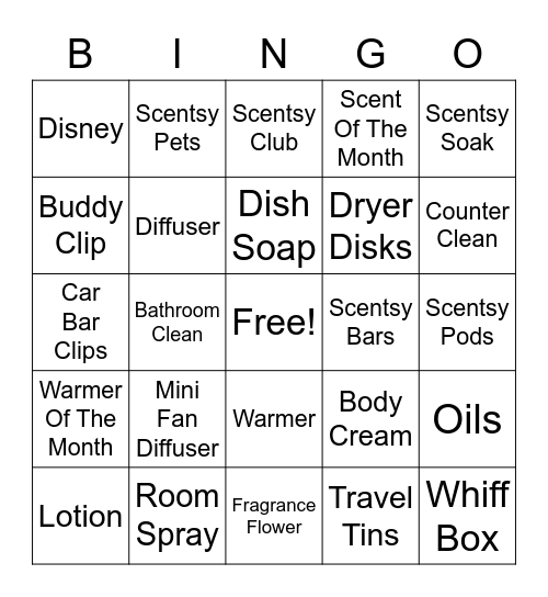SCENTYO Bingo Card