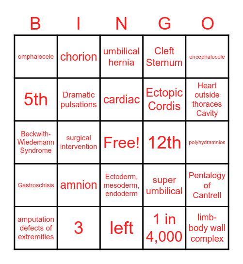 Chapter 62 Bingo Card