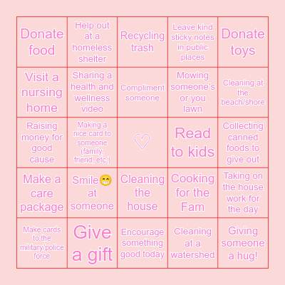 UNM Service Day♡ Bingo Card