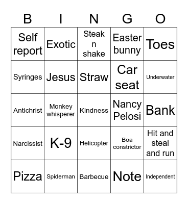 Florida Man Bingo Card