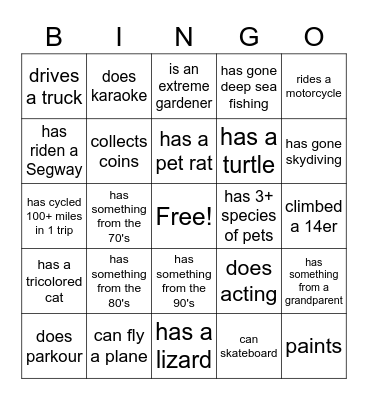 Find someone who... Bingo Card