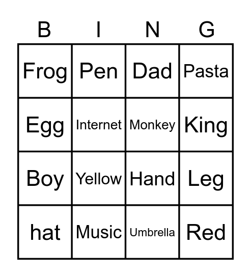 Bingo game Bingo Card