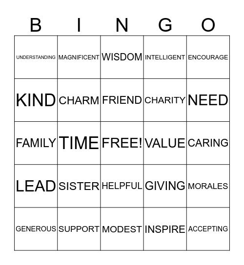 Sophisticated Women of Outreach Bingo Card