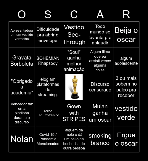 OSCAR 2021 Bingo Card