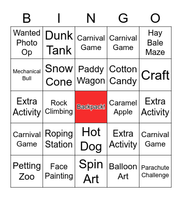 Back to School Bash Bingo Card