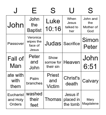 FAITH FORMATION Bingo Card