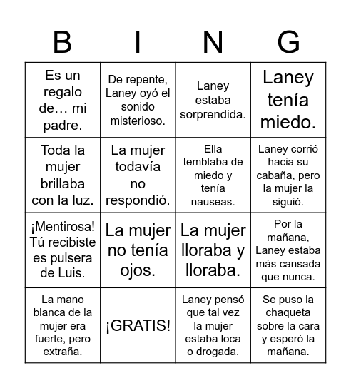 La Llorona de Mazatlán- Capítulo 11 Bingo Card